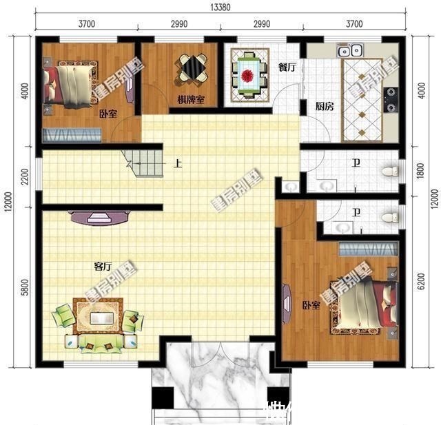 户型|2栋外形简单的别墅户型,看着很舒服,住着很惬意!