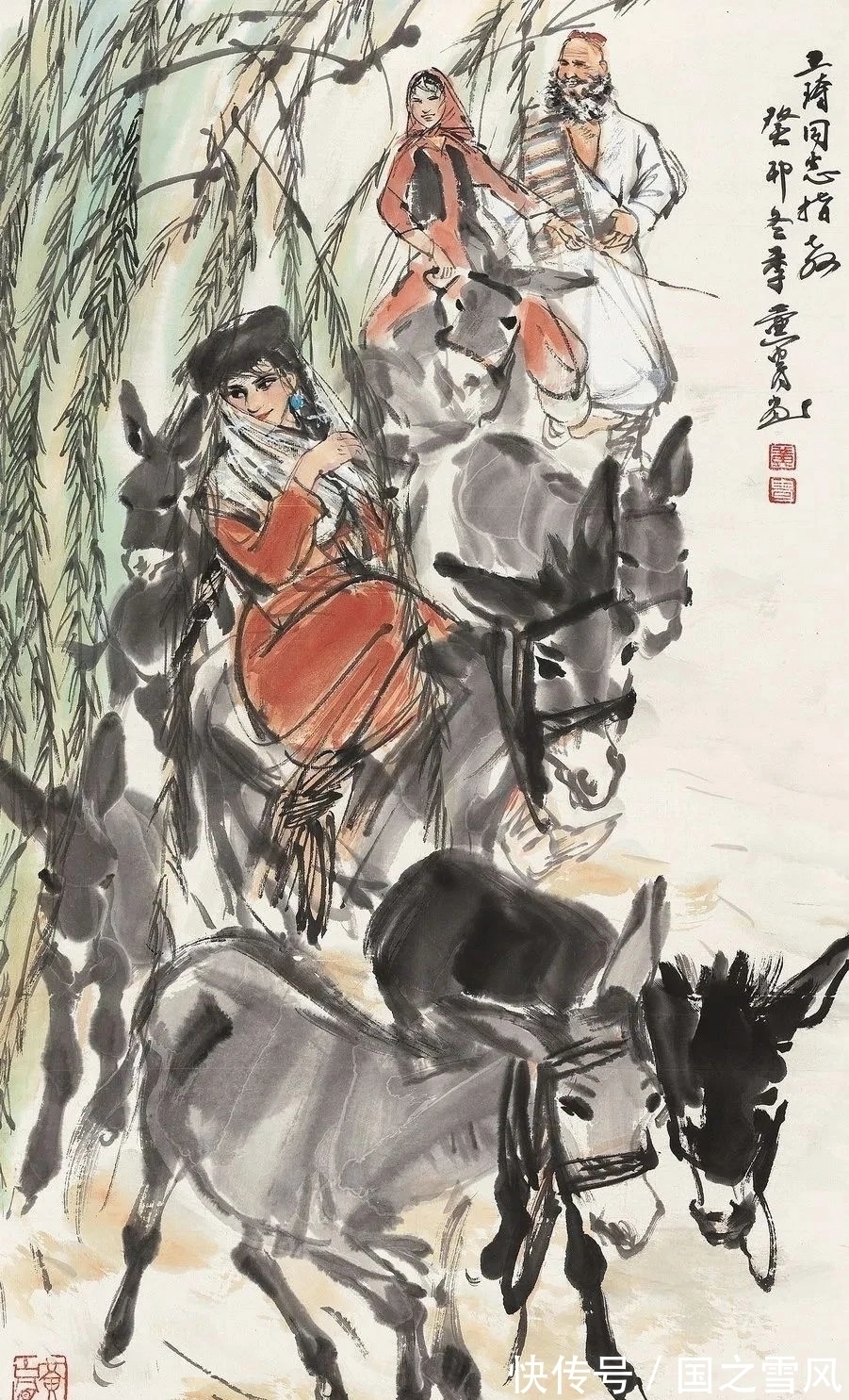 国画史!中国画驴第一人,三笔二笔就把驴儿活灵活现的画在纸上了