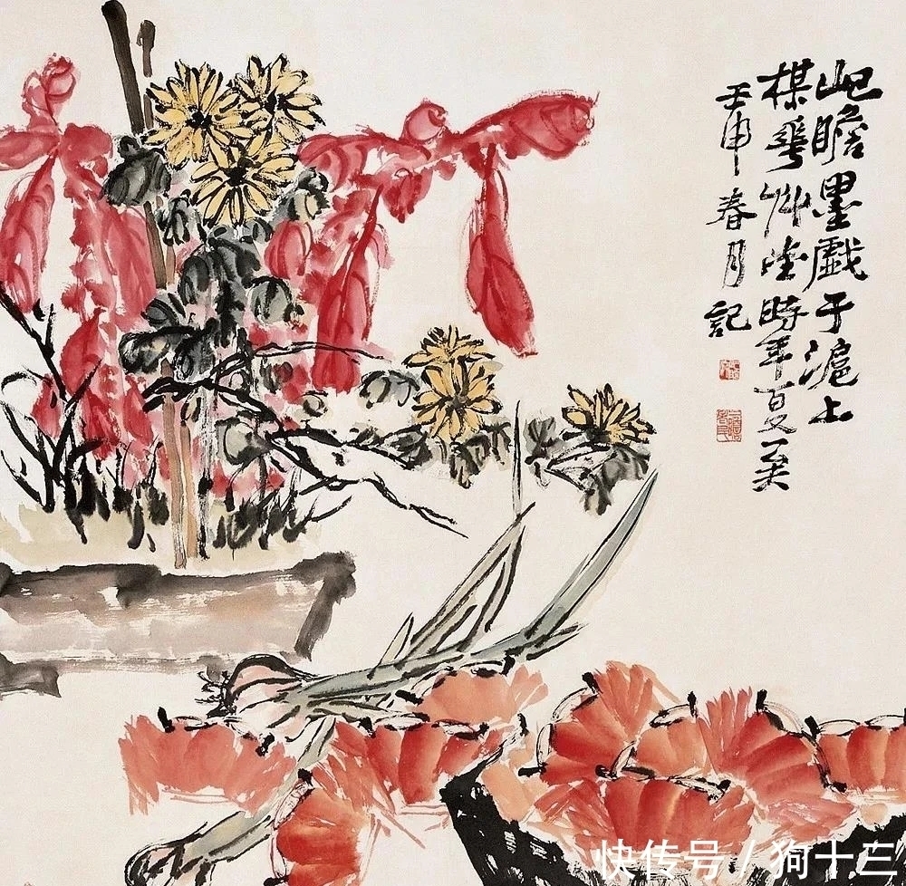 老画家!有一种画,叫苍劲!105岁老画家朱屺瞻的大写意花鸟画