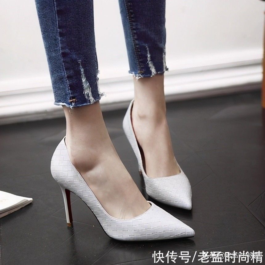 韩版 高雅性感的尖头真皮高跟鞋,与秋季一起奏响欢快的乐章