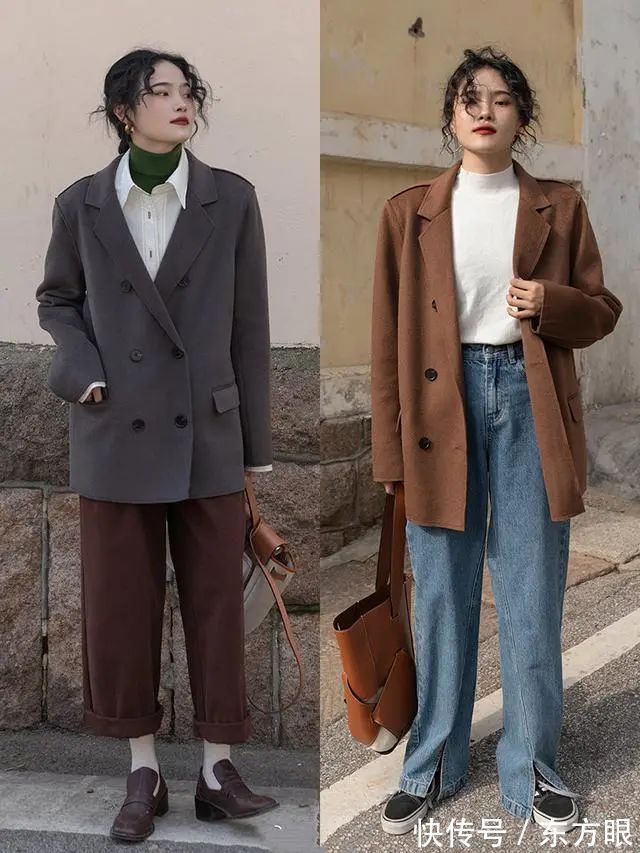内紧外松 秋天上班穿什么?早秋通勤穿搭示范“随性风”,谁穿谁高级