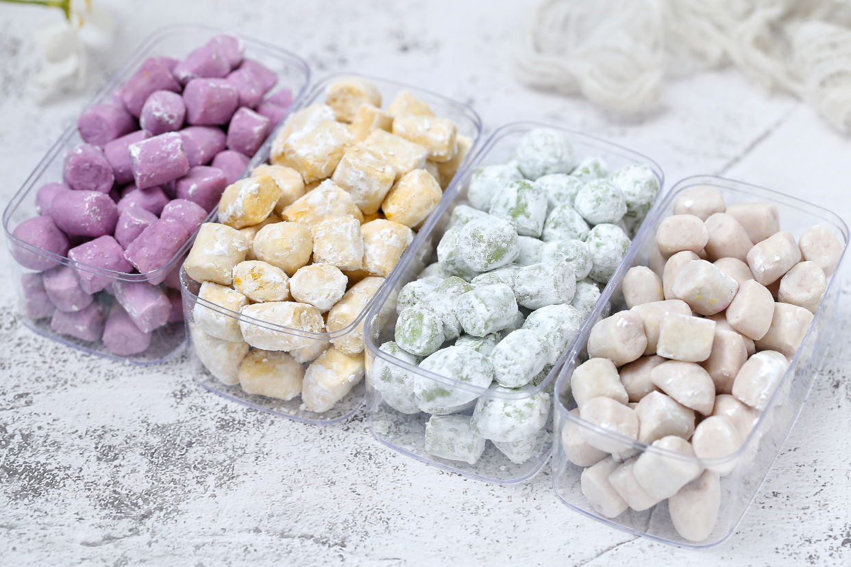 自制手工芋圆，四种颜色零添加，Q弹营养又简单，夏日必备小甜品