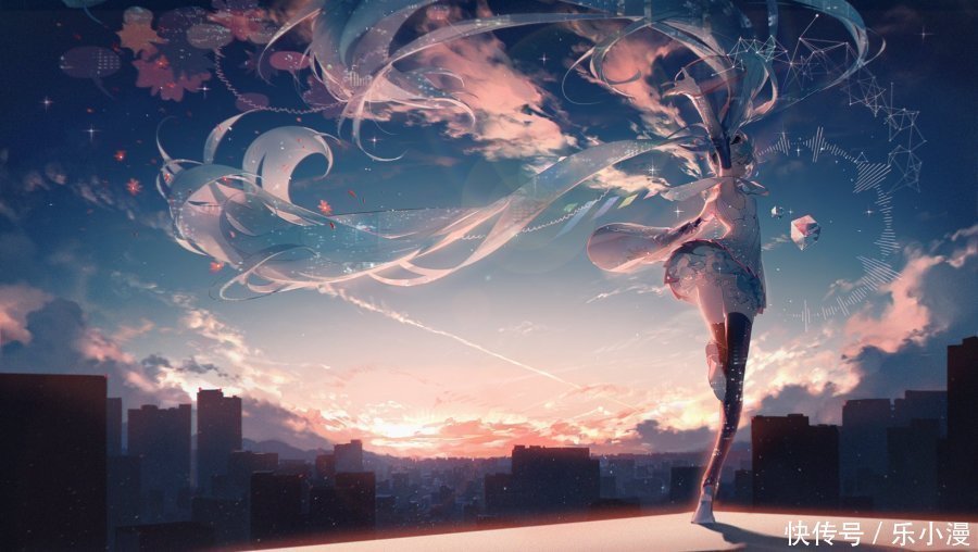 双马尾|画师笔下的初音未来,侧身、背影、三分身都很漂亮