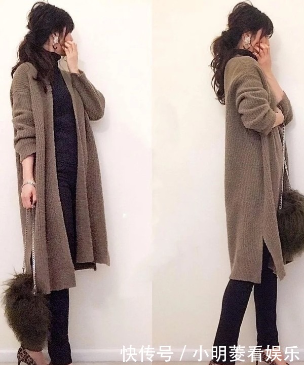 人手几件的针织长开衫,学日本博主的一衣多穿,旧衣玩出新时尚