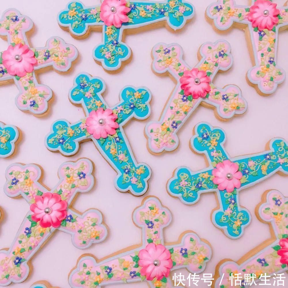 饼干|美到舍不得吃!甜品师手作花砖饼干,救救老夫的少女心!