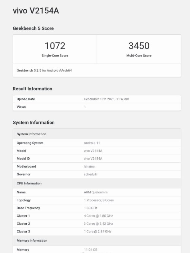 iqoo|iQOO Neo5s 现身 GeekBench 5：搭载骁龙 888 处理器，12GB 内存