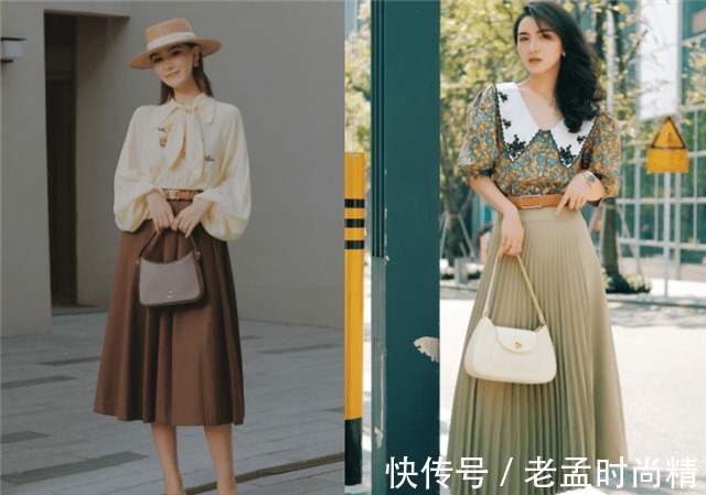 高跟靴|A字裙过时了,初秋流行百褶裙,时髦显瘦又显高