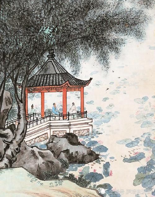 陈少梅|博古通今，回归传统，金城绘《水阁待客》