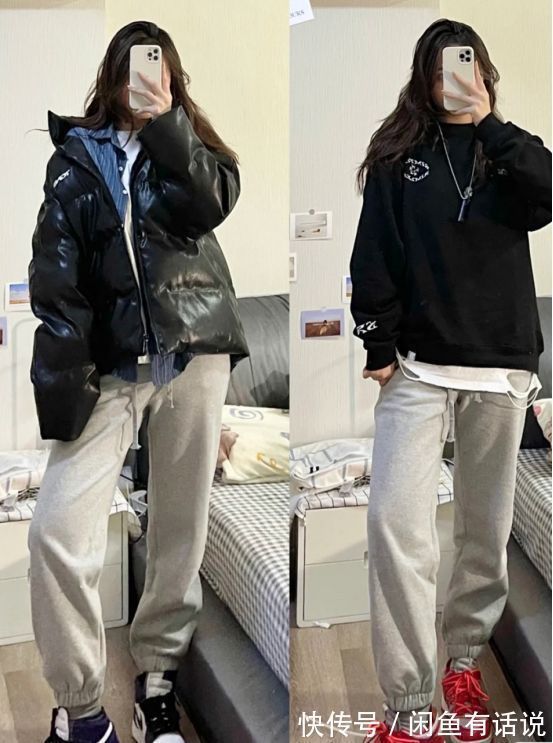 卫衣 卫裤才是冬天的“万能裤”,可以搭遍整个衣橱,照着穿时髦有气质