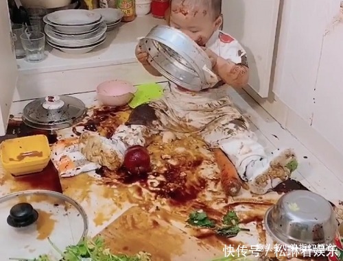 娃娃菜|萌娃“大闹厨房”走红，网友像极了正在腌制中的“娃娃菜”