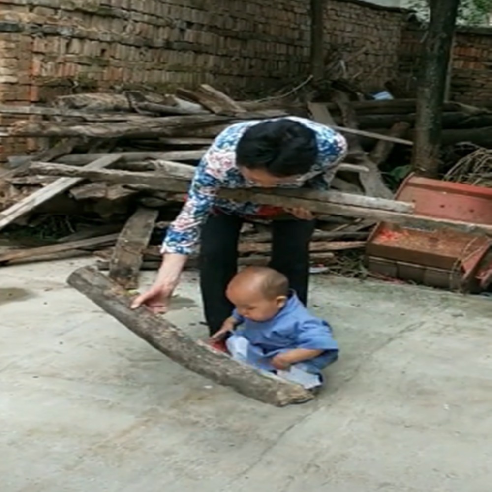 小家伙|一岁宝宝帮奶奶搬木头,接下来发生的一幕,把奶奶逗的哈哈大笑