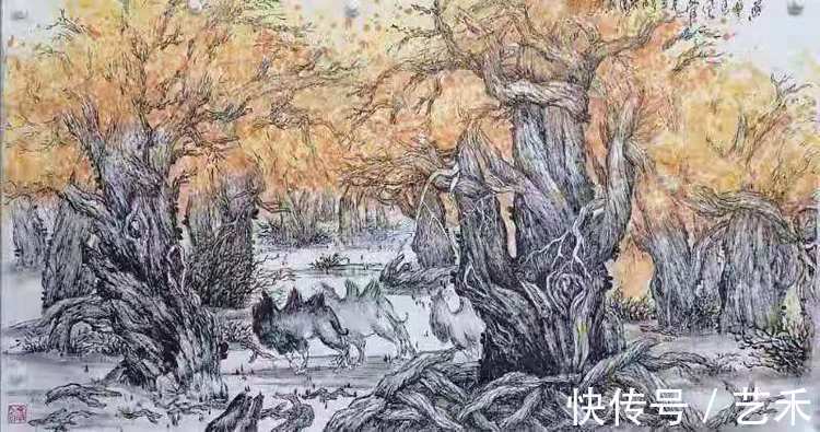 经验师|焦墨山水、胡杨女画家——张俊新