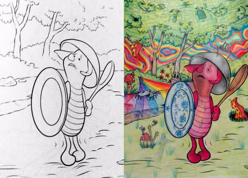 童年|家长霸占儿童填色画本,迪士尼角色全员黑化,童年回忆破碎