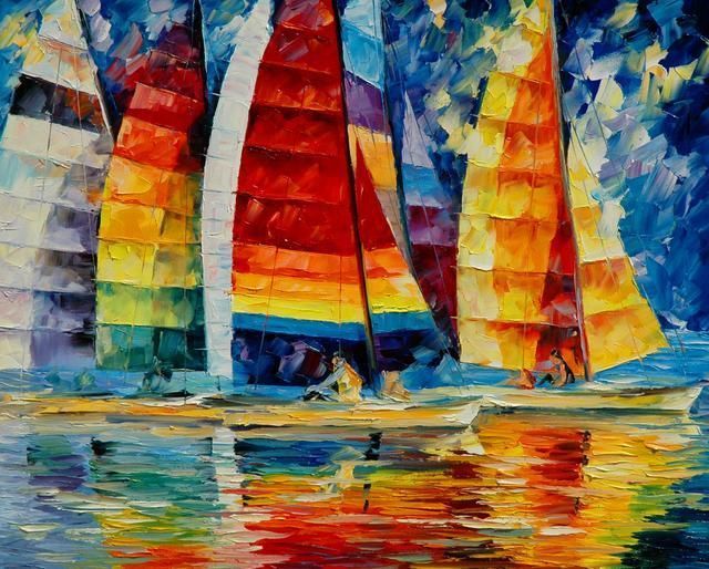 leonidafremov&现代印象以色列画家leonid afremov调色刀创作的缤纷炫丽油画