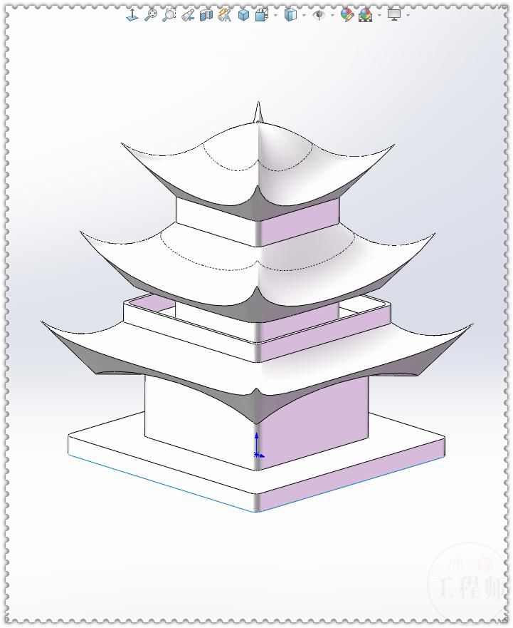 曲面扫描|用SolidWorks画一座古楼，其实一个扫描就能完成