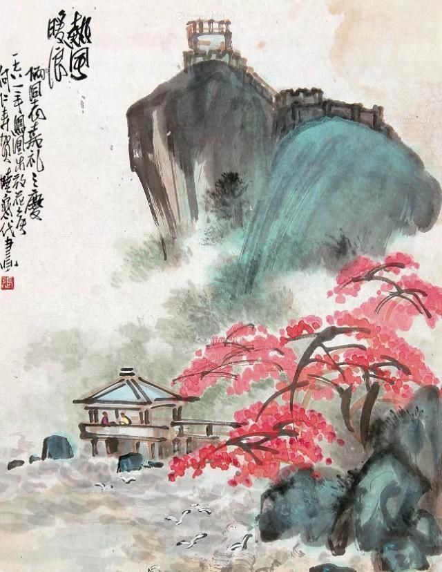 他的山水画——极简的直线为骨,极繁的渲染为体,苍润氤氲