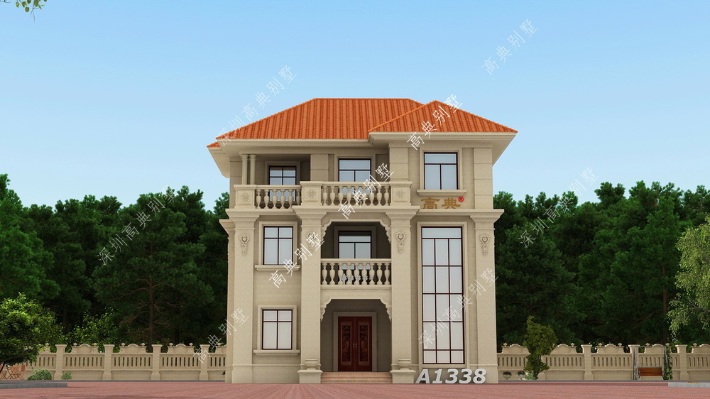 设计风格|三层欧式自建别墅,简洁的设计风格,让别墅显出一种大气的感觉