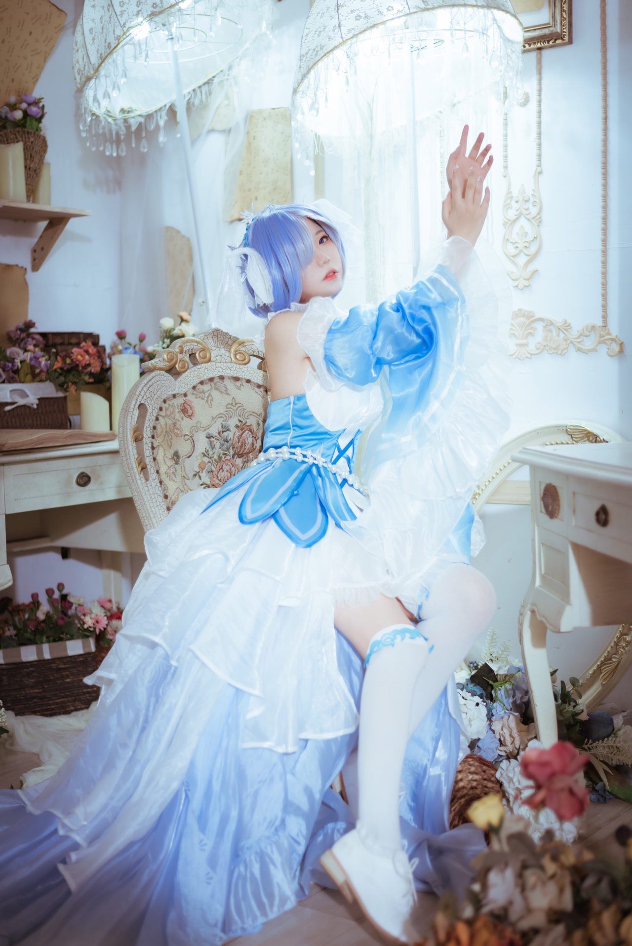 蕾姆|从零开始的异世界蕾姆的冰晶礼服cosplay