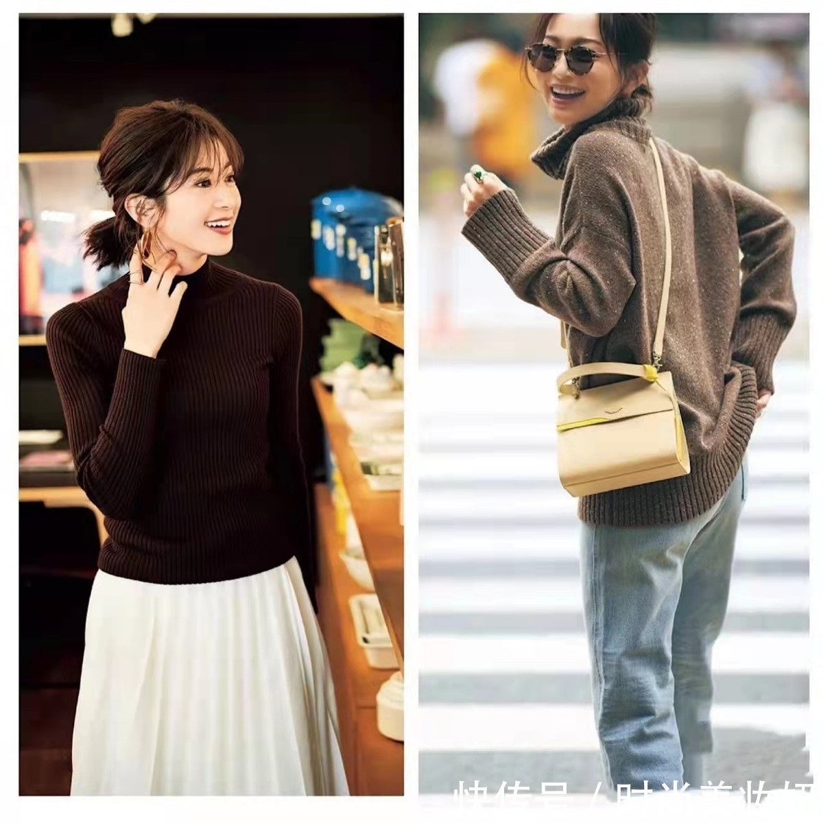 示范|秋冬不费力的毛衣穿搭示范,学会这4点搭配技巧,随便穿都很美