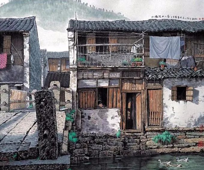 贺天健&吕吉人笔下的水韵江南,美在意境!