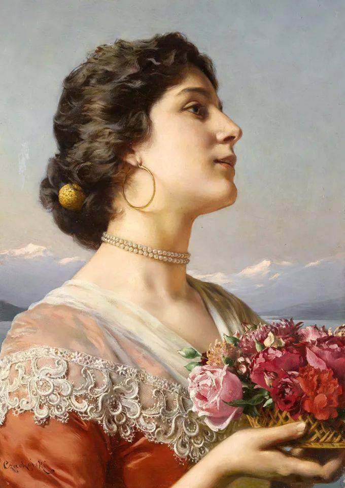 艺术学院!19世纪油画家笔下细腻的年轻漂亮女子,人物造型丰韵端庄 雍容华贵