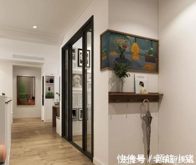 鞋柜|110平三房户型,装修成现代北欧风还带一个大大的衣帽间!