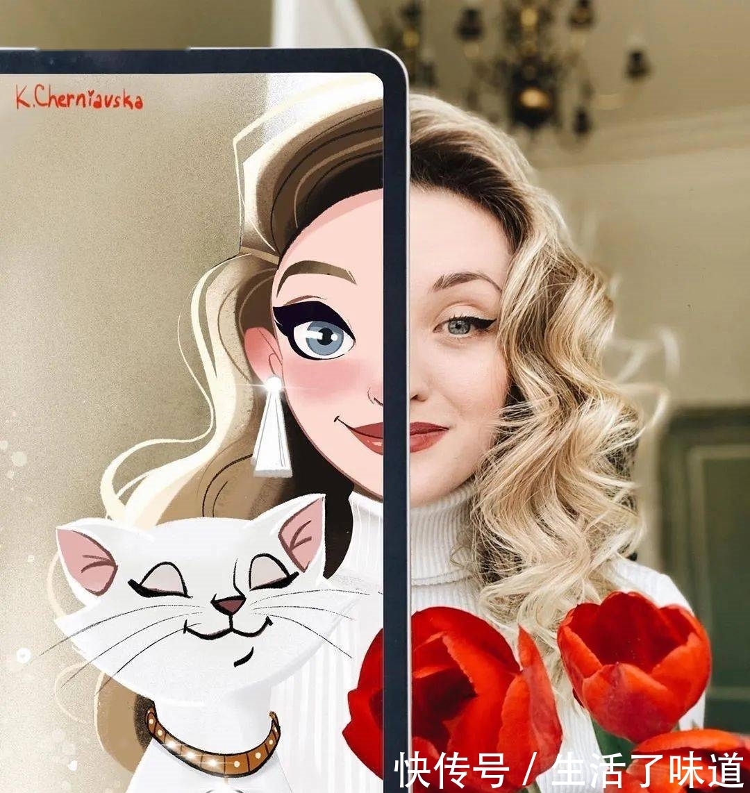 有意思的半边脸肖像:画师otido_4u的平板插画作品|插画师| 作品