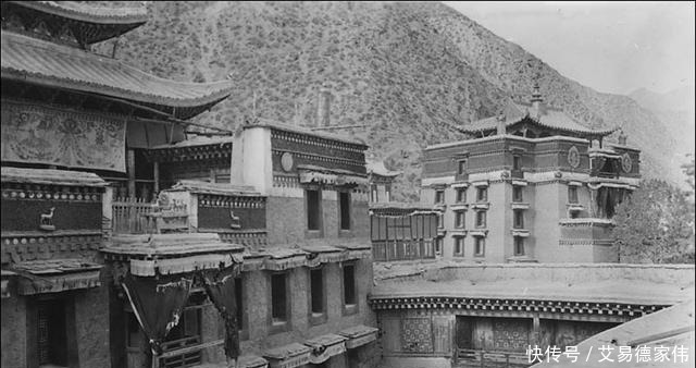 新晋|1925年甘肃夏河拉卜楞寺近照,闻思学院经堂与大厨房景象