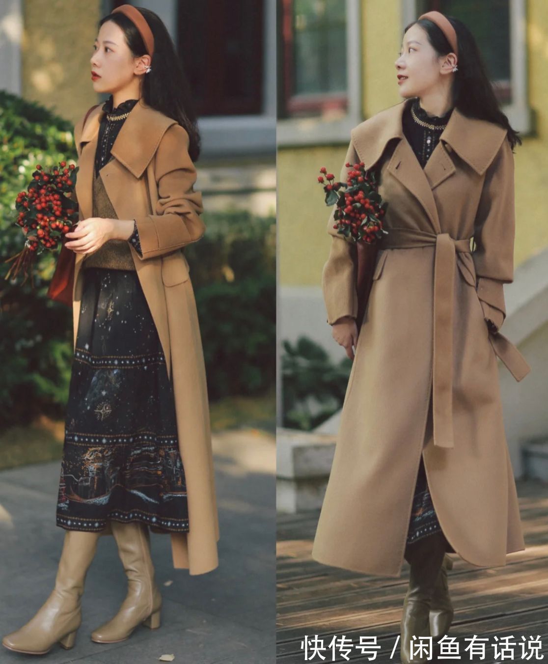 阔腿裤 穿大衣太普通?真正的“高级感”来自内搭,看38岁博主示范就知道