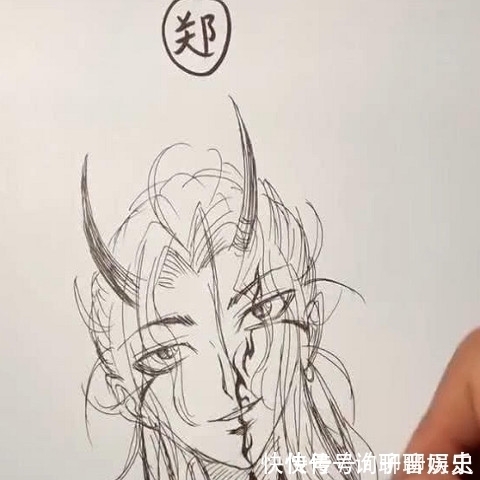 见人!美术生用郑字画画,看到这个貌美如花的帅哥后,见字如见人