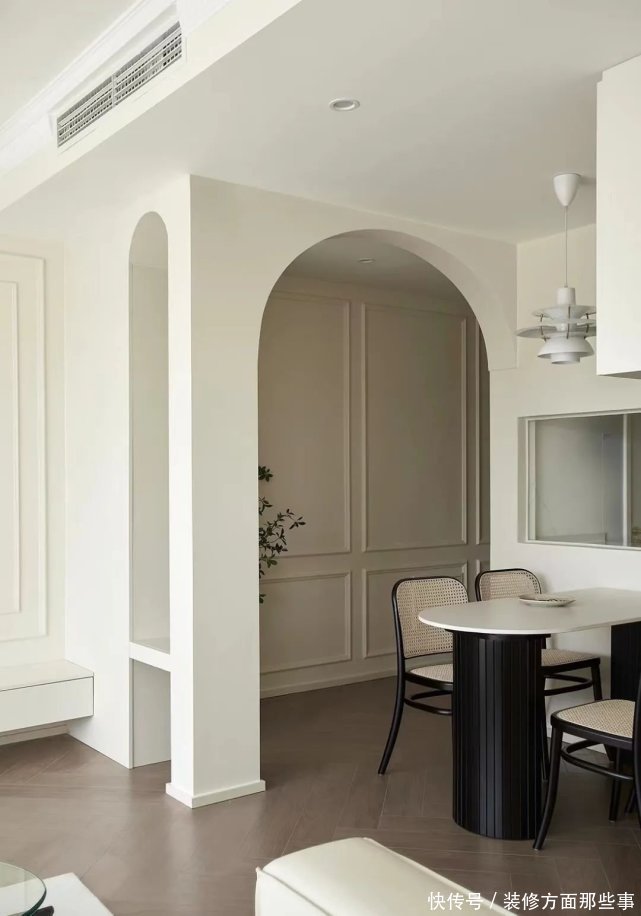 拱形|65㎡奶油色+拱形门搞定轻法式风,原来小户型也可以这么仙!