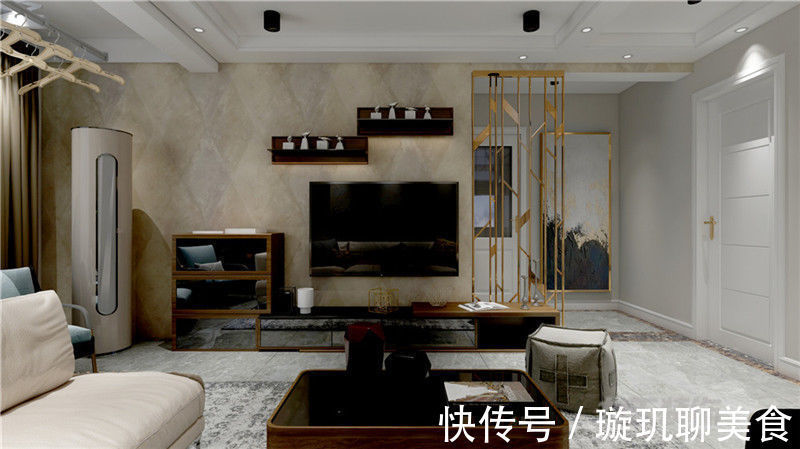 天津力天装饰|84平现代简约风格装修效果图！两室两厅户型，装完好大气！