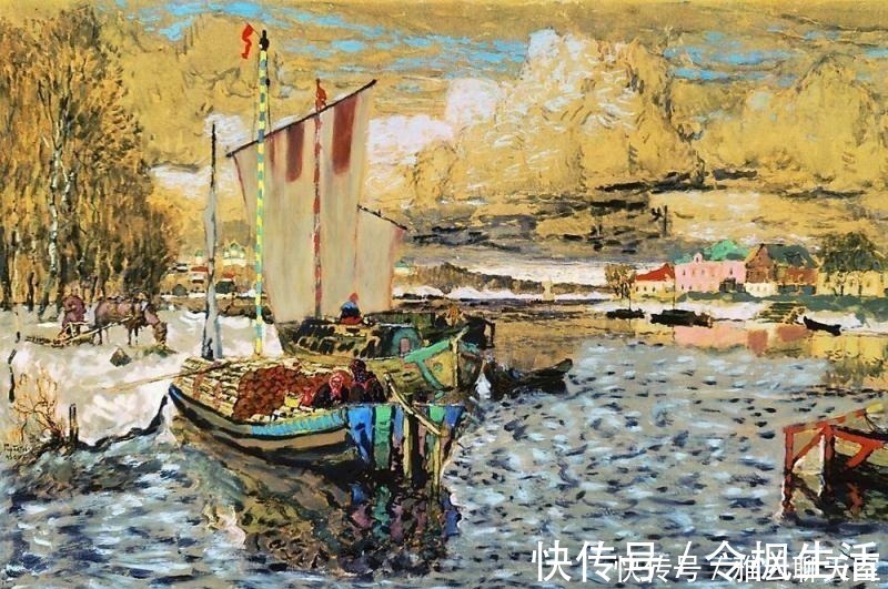 油画$俄罗斯印象派画家，康斯坦丁诺维奇加勒巴多夫，油画作品欣赏