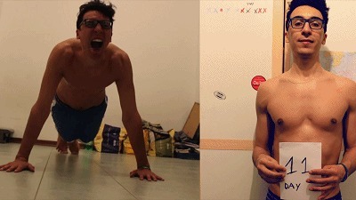 俯卧撑|每天300个俯卧撑，坚持一个月，却练成了这样……