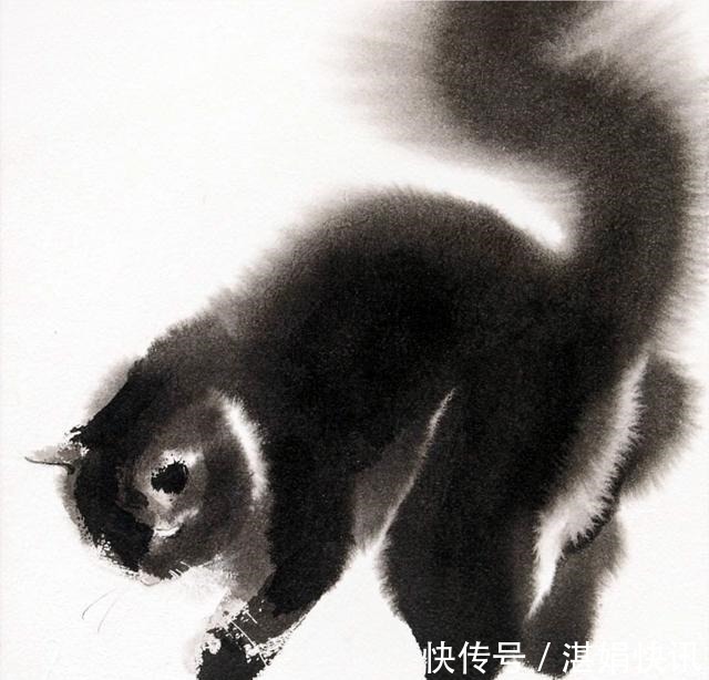 恩德雷!水墨是中国传统绘画,老外用它画动物——别说另有一番意境