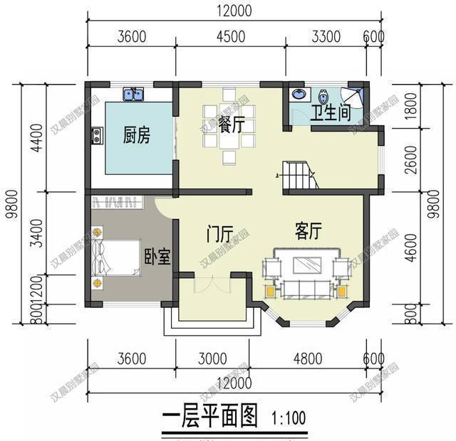 设计图|占地108平法式二层农村别墅设计图，5房4厅实用气派