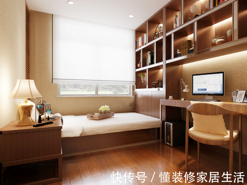 搁置架|卧室书房合二为一怎么装?教大家4个方法,堪称教科书的装修