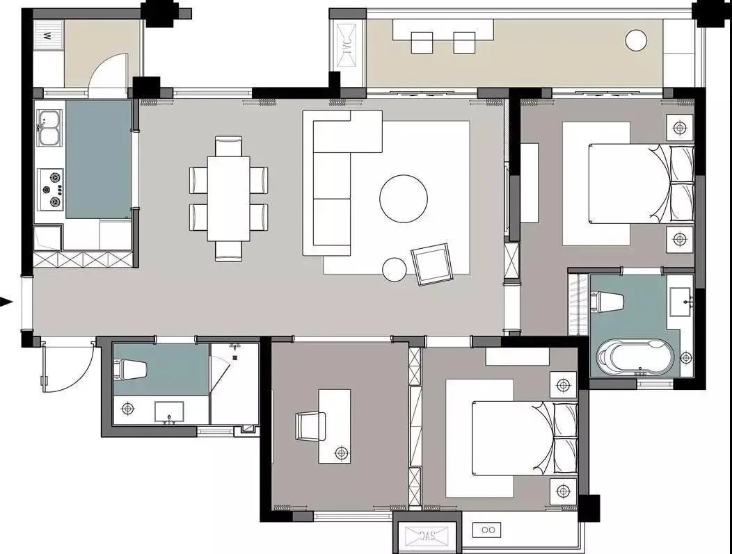 床头柜|120㎡现代简约,时尚大理石质感,华丽优雅的高端