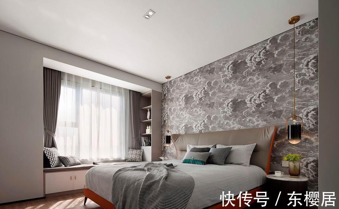 背景墙|130平的三居室,简约优雅有腔调,卧室背景墙的设计更是独特