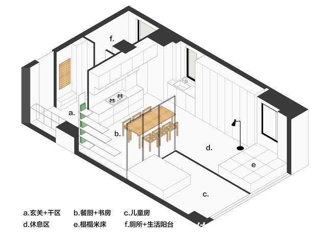 干湿|56㎡的空间魔术，两个卧室，超宽敞干湿分区，你想要的它都有！