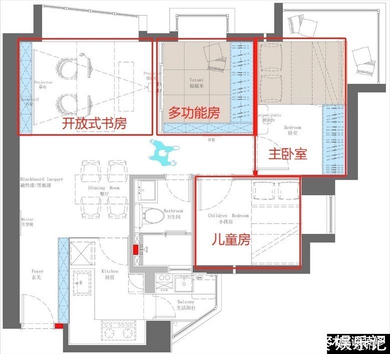 书房|她将客厅去掉,54㎡变四室,完工后,蜗居变豪宅,惊艳了整个小区