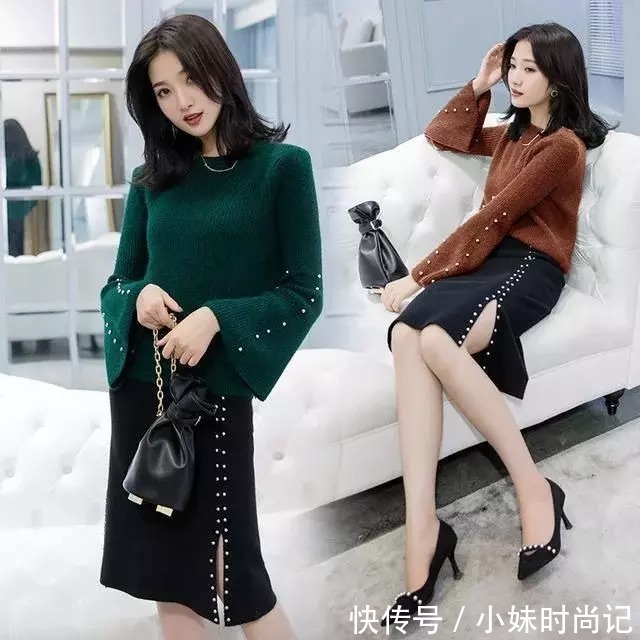 别穿毛衣搭配阔腿裤, 如今春节都流行连衣裙套装, 背影美炸了