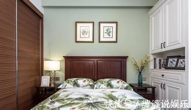 背景墙|120㎡三室改四室，看起来比140㎡的还要大，经典美式风格太好看了