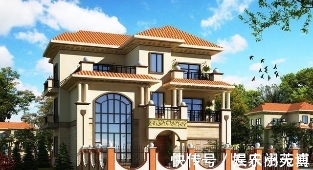 建房子|面宽11米, 进深16.5米的农村三层别墅, 前后有花院还带车库, 完美!