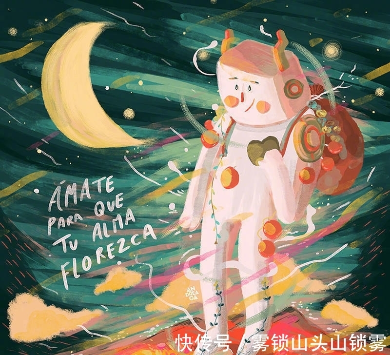 色彩|童趣的手绘插画，极具想象力的构图，近似相同的色彩