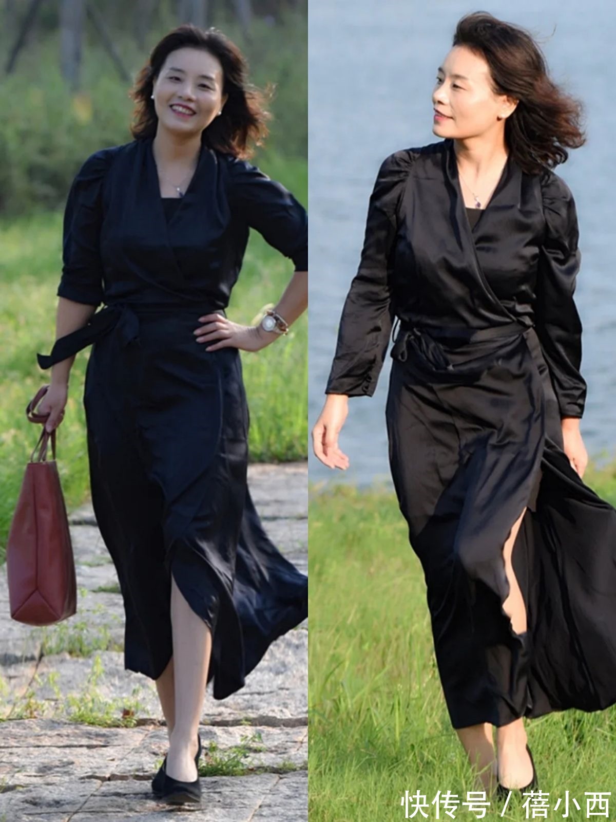 连衣裙|女人过了45岁，会穿搭比长相重要，建议学这位博主给搭配做减法