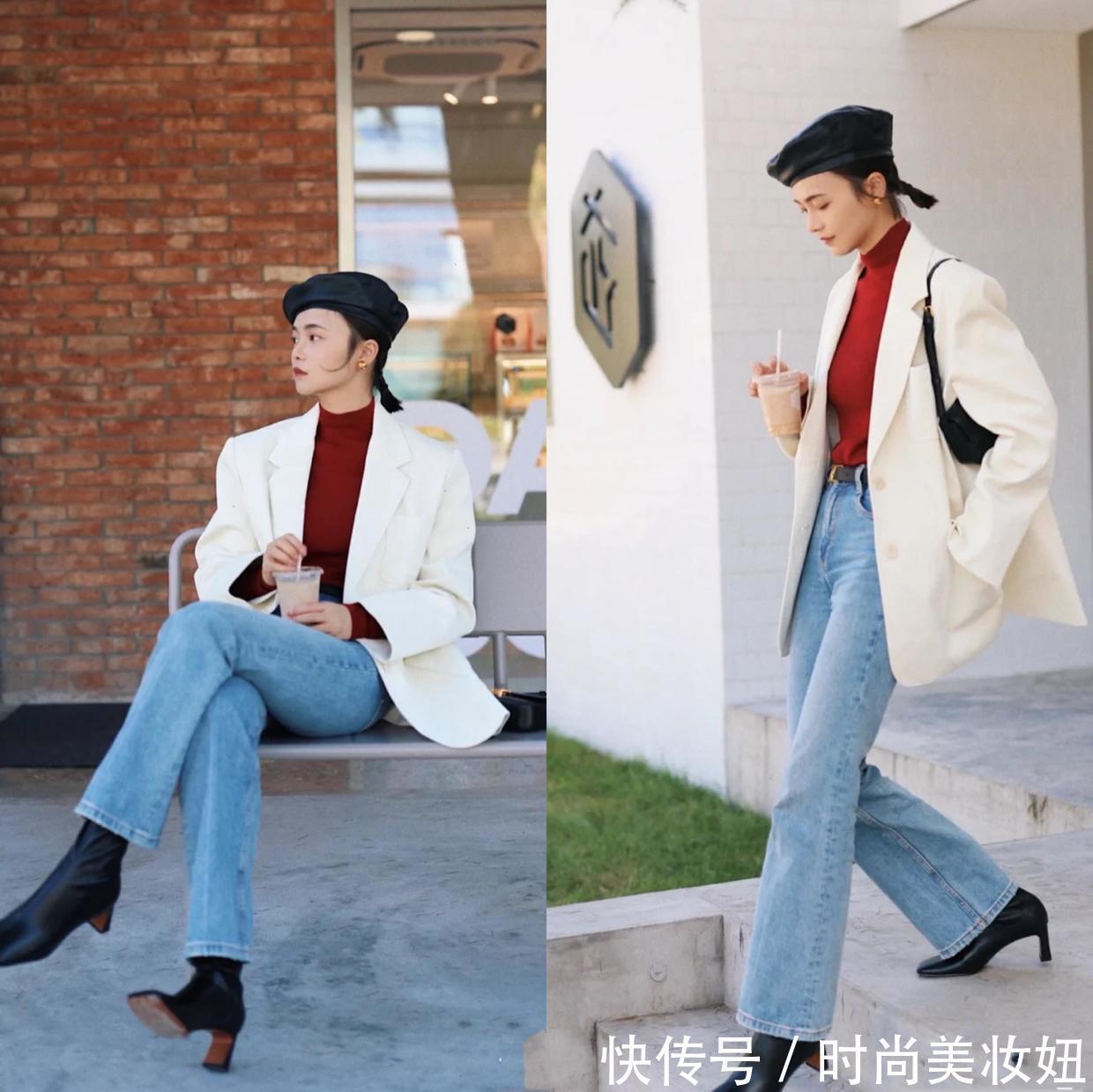 h型|秋冬裤子不用买太多,用一条牛仔裤就够了,打造高级时髦范