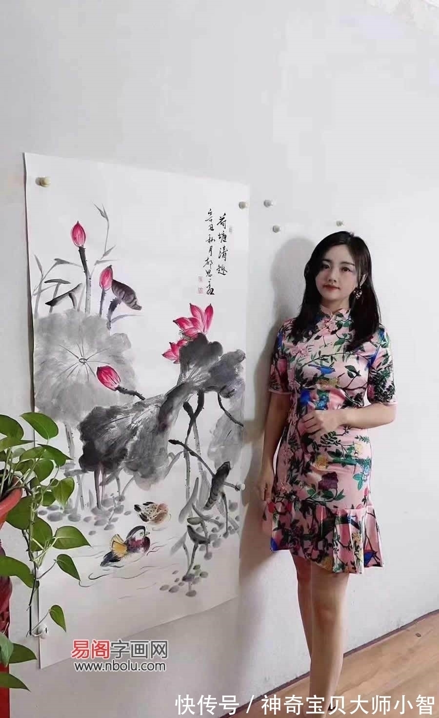 花鸟画家&郝思思:妙笔神韵,刻画入微,传承经典的美女花鸟画家