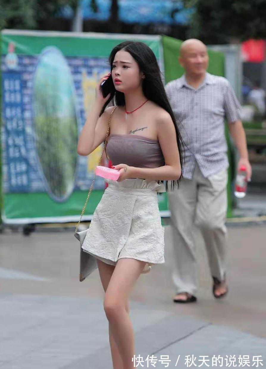 裤腰处|一字肩上衣配高腰裙,好看而高挑,适合小个子