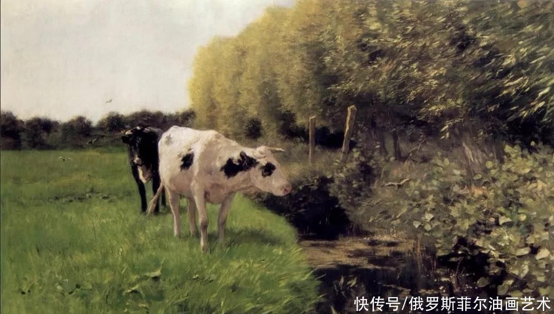 盛开的桃花|荷兰画家,海牙画派的代表人物~梵高妹夫的风景油画作品欣赏